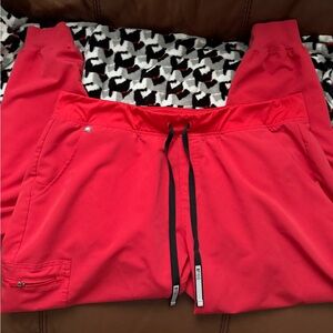 Red Zamora scrub joggers